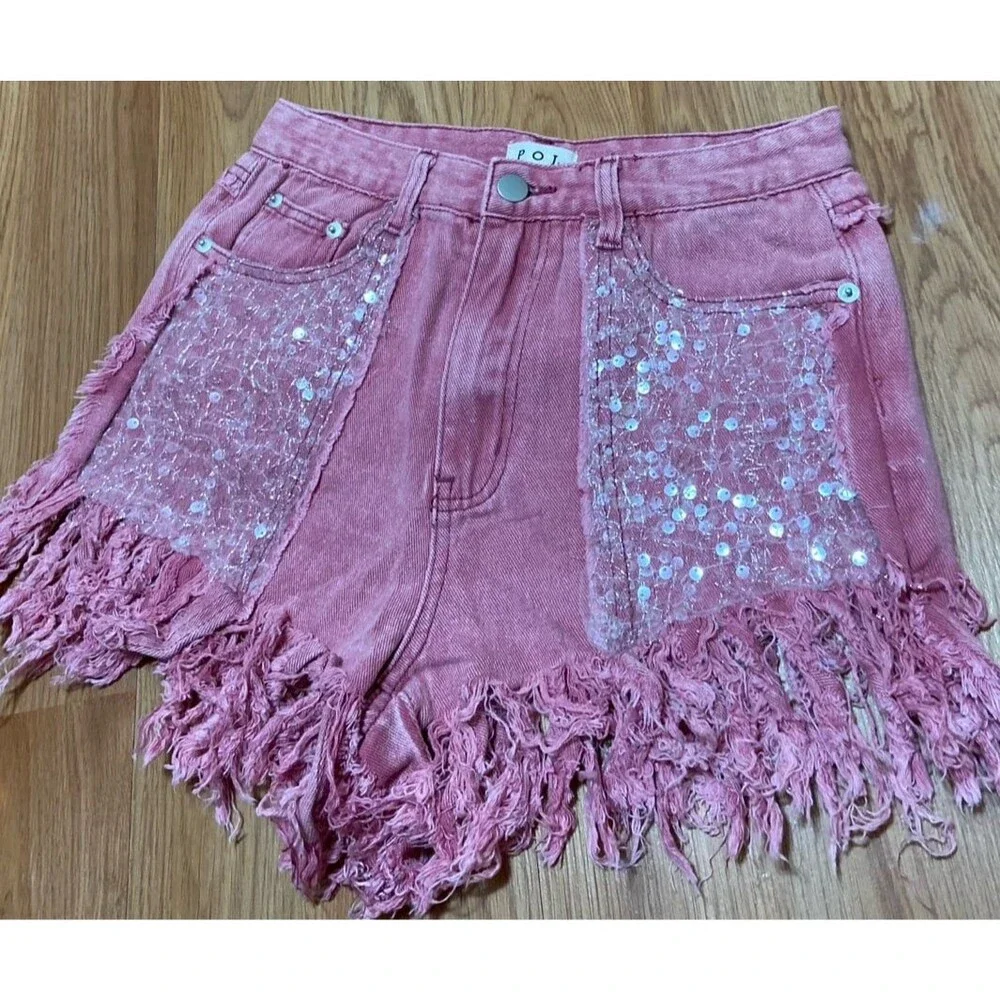 Pol shorts small pol pink shorts sequins sequined shorts POL Jean shorts NWOT
